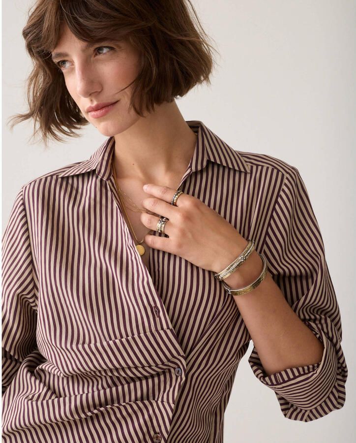 Summum gestreepte blouse donkerrood - Foto 2