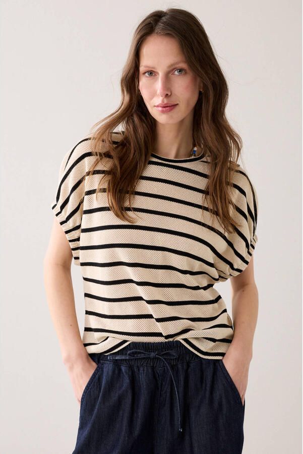 Summum gestreepte top beige