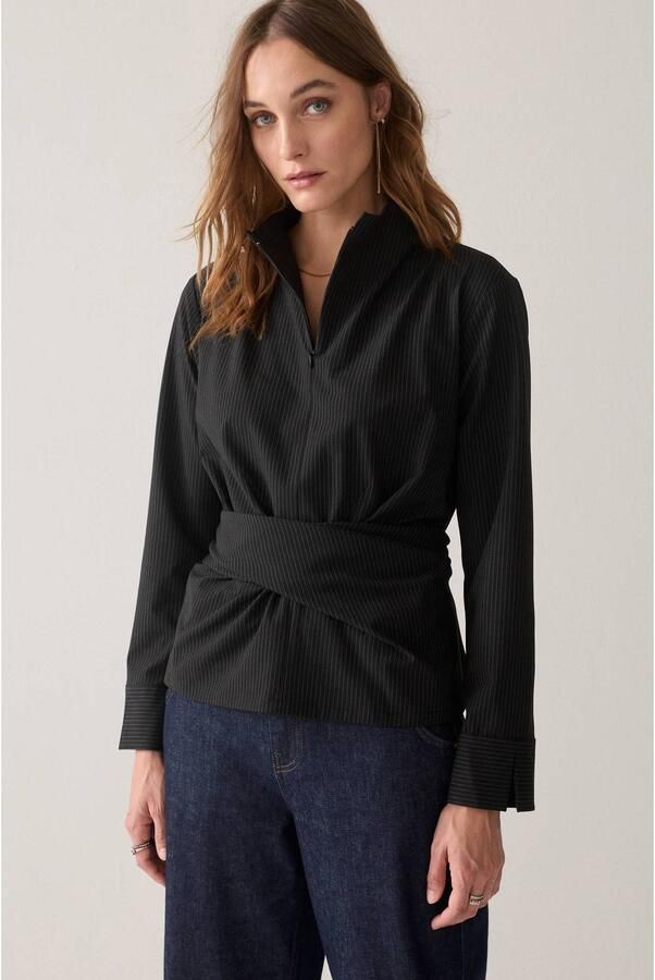 Summum gestreepte top zwart