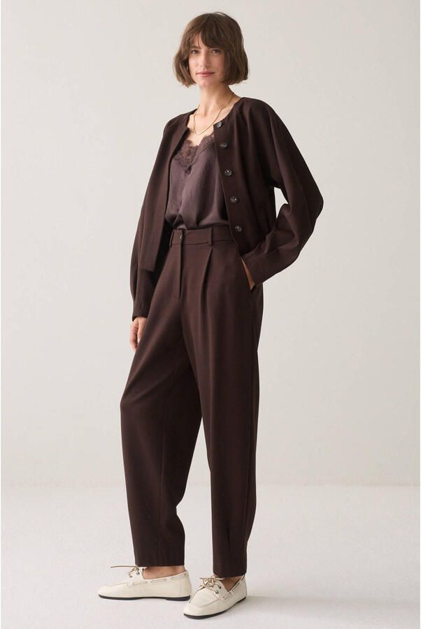 Summum high waist loose fit broek bruin - Foto 2