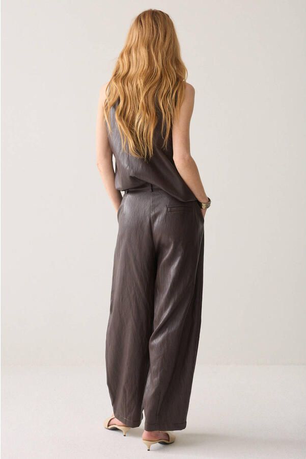 Summum high waist loose fit broek bruin - Foto 2