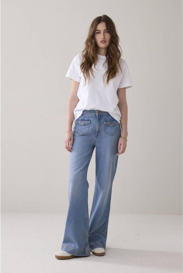 Summum high waist bootcut jeans light blue denim