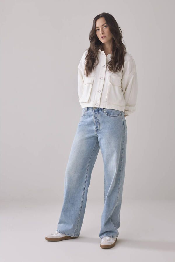 Summum Woman Vintage Cotton Twill Straight Fit Jeans Blue Dames