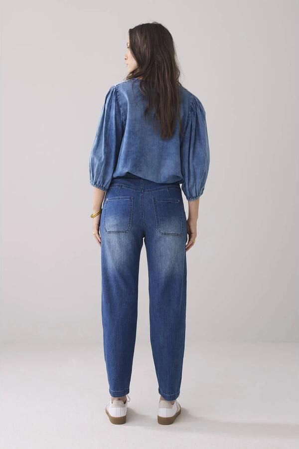 Summum Woman Tapered Fit Fijne Twill Jeans Blue Dames - Foto 3