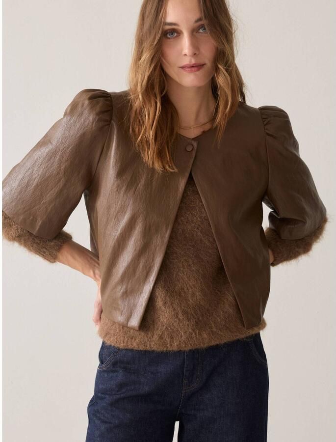 Summum imitatieleren top bruin - Foto 2