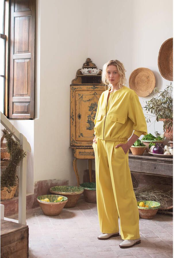 Summum wide leg pantalon geel - Foto 2
