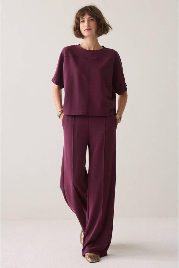 Summum loose fit broek donkerrood