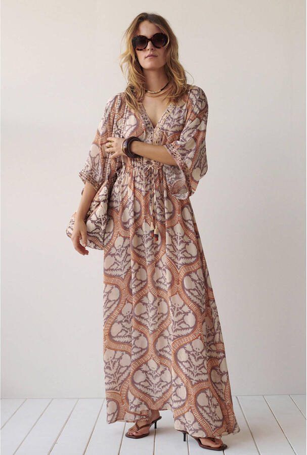 Summum maxi jurk met print oranje - Foto 2