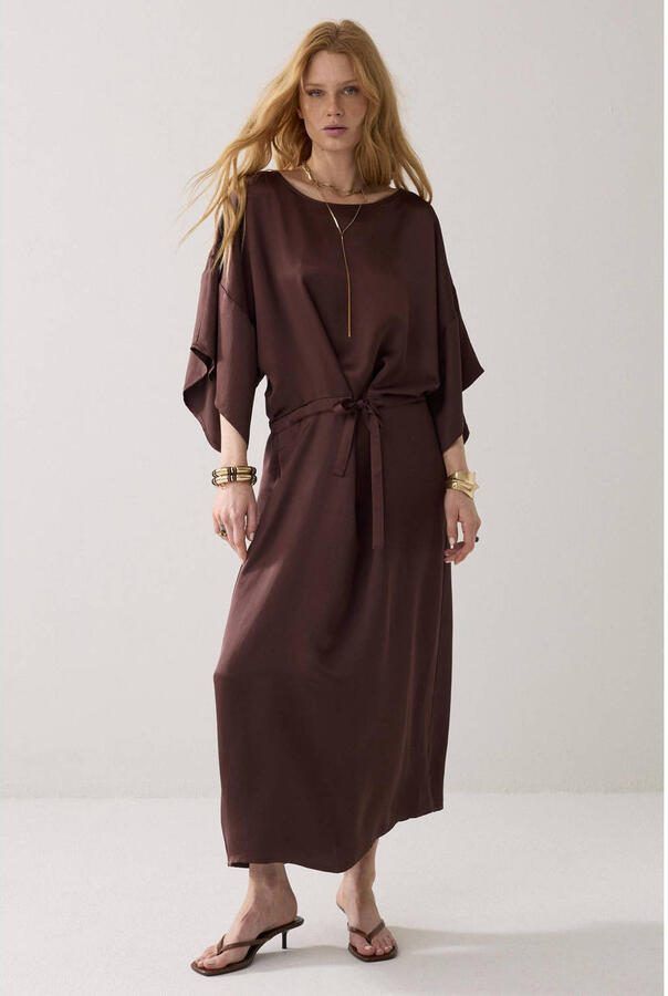 Summum midi jurk bruin