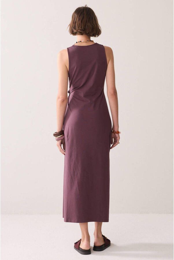 Summum midijurk met knoopdetail paars - Foto 3