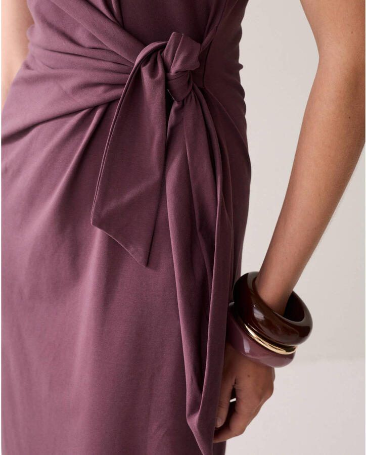 Summum midijurk met knoopdetail paars - Foto 2
