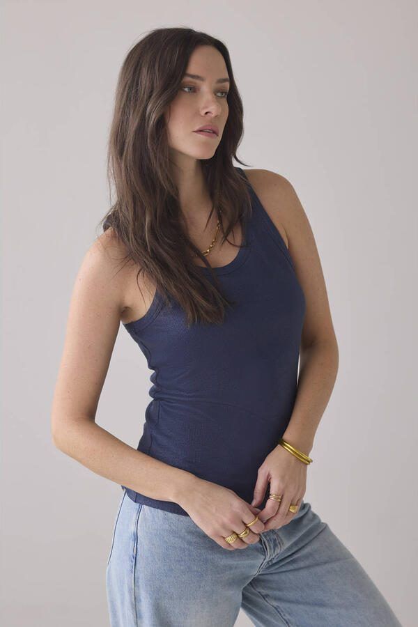 Summum mouwloze top donkerblauw