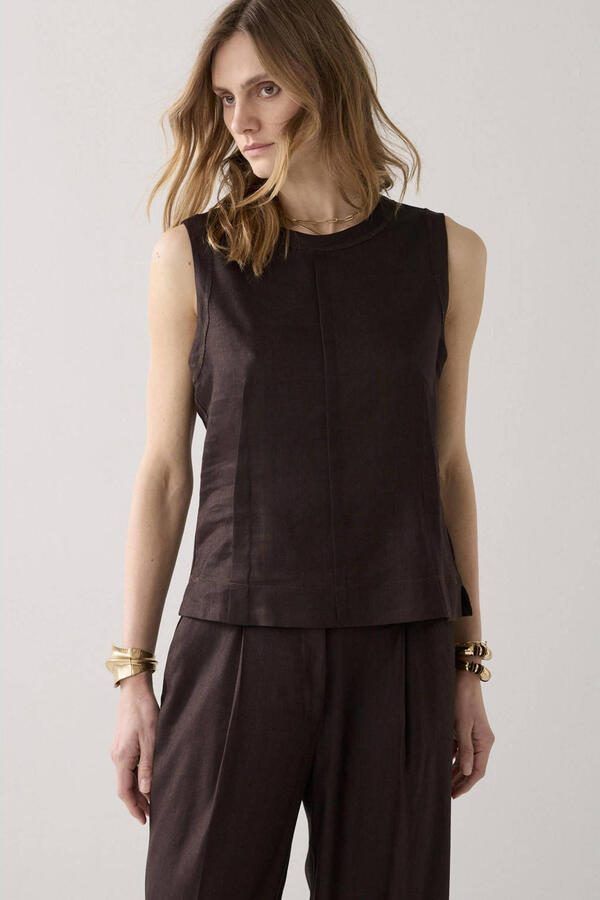 Summum mouwloze top met linnen - Foto 2
