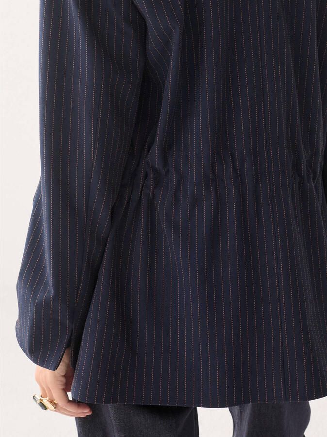 Summum regular blazer met krijtstreep donkerblauw - Foto 2