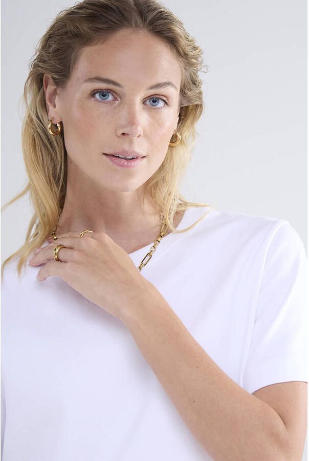 Summum Woman Klassieke katoenen T-shirt Lyon-30645 White Dames