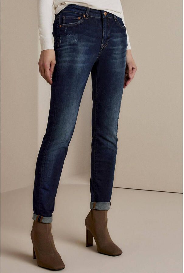 Summum tapered fit jeans Venus-5125 dark blue denim