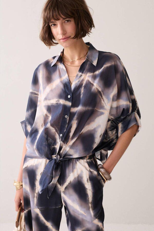 Summum top met print donkerblauw