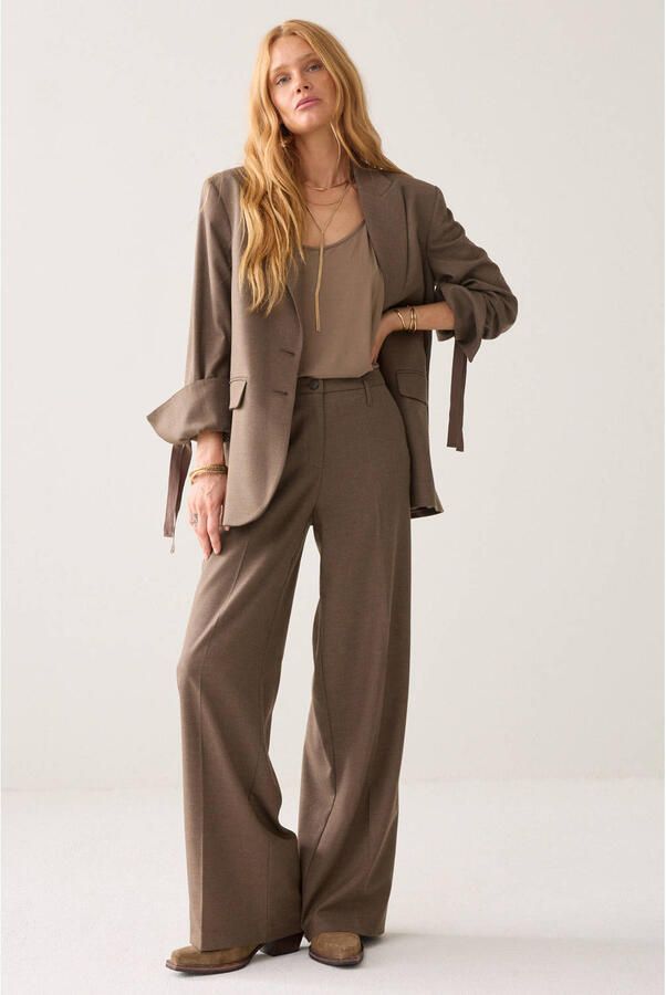 Summum wide leg broek bruin