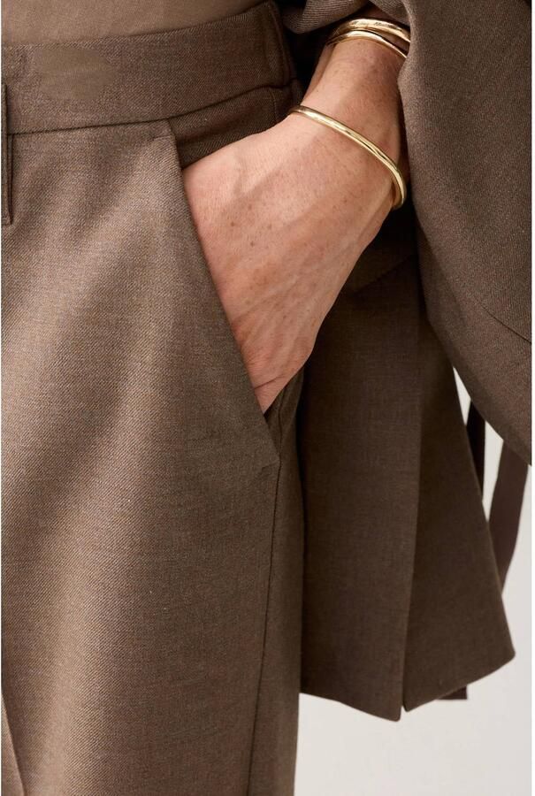 Summum wide leg broek bruin - Foto 2