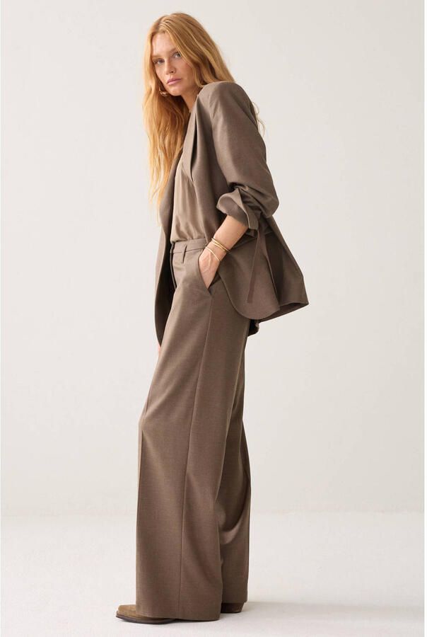 Summum wide leg broek bruin - Foto 3