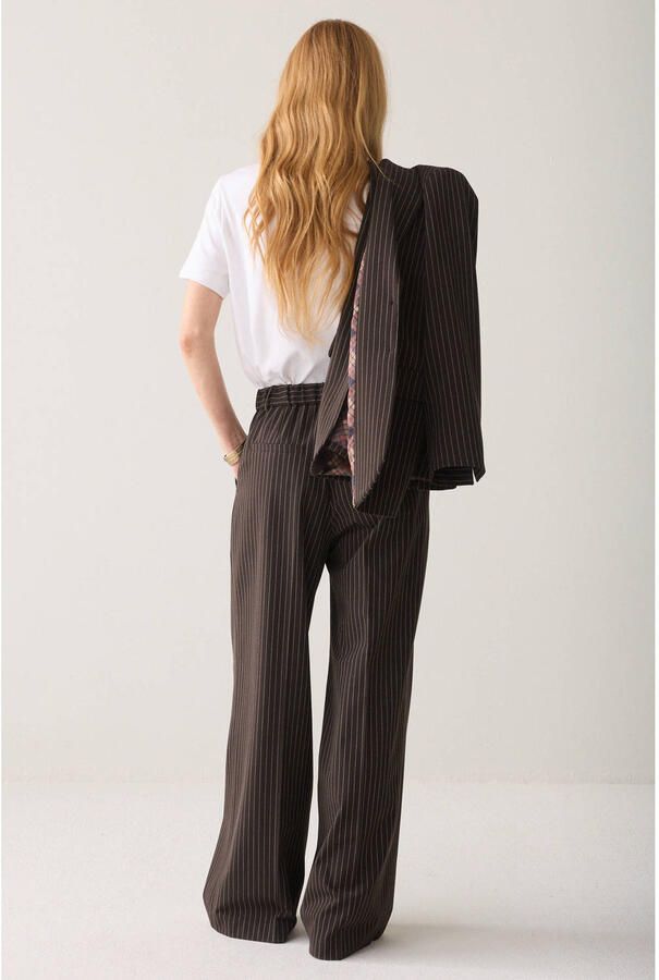 Summum wide leg broek met krijtstreep - Foto 2
