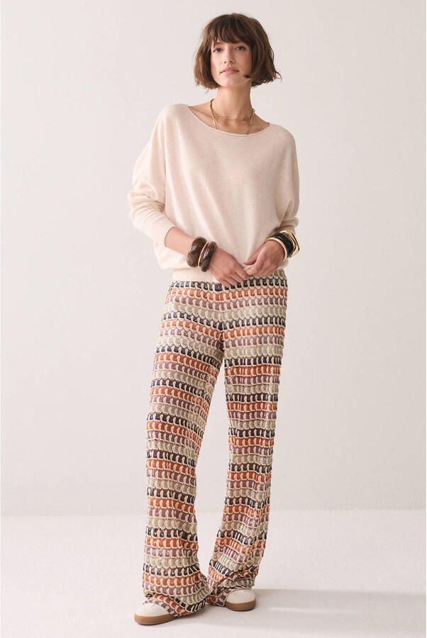 Summum wide leg gestreepte broek meerkleurig