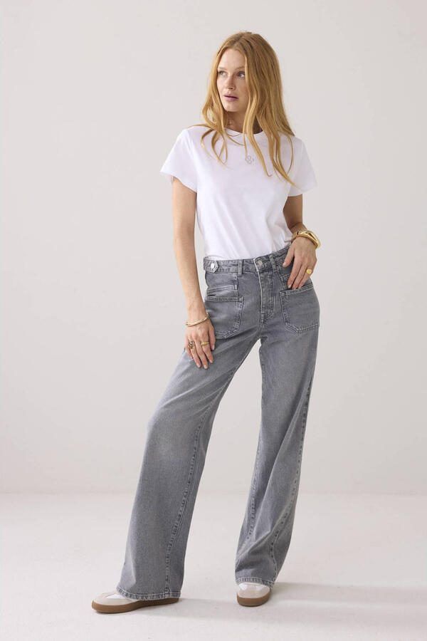 Summum wide leg jeans grey denim