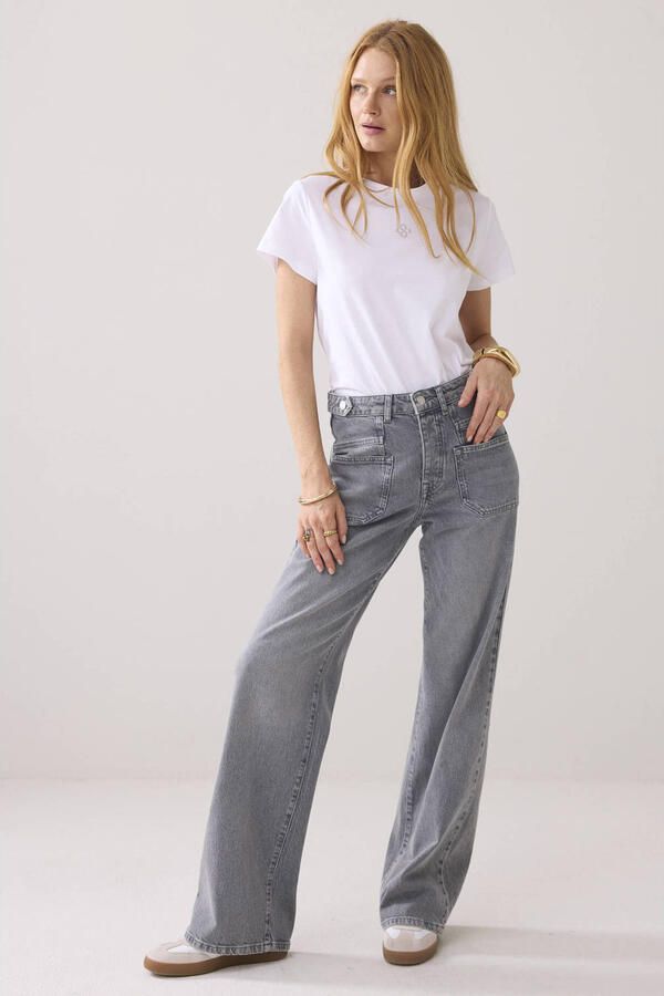 Summum wide leg jeans grey denim