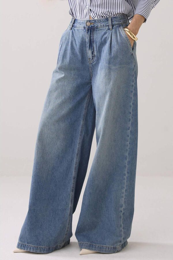 Summum wide leg jeans light blue denim