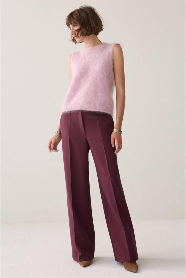 Summum wide leg pantalon donkerrood