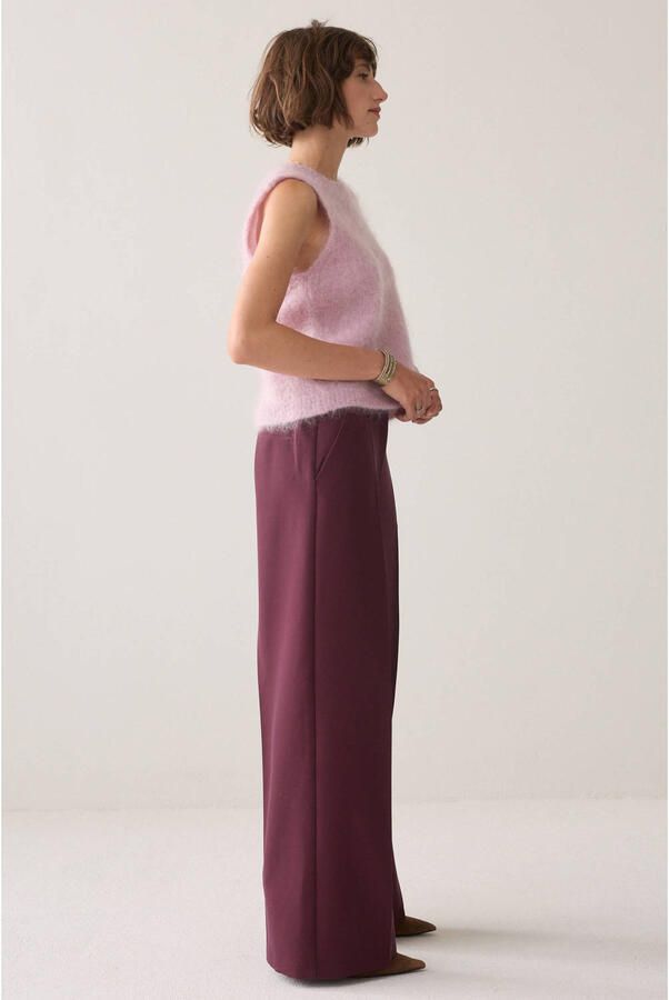 Summum wide leg pantalon donkerrood - Foto 3