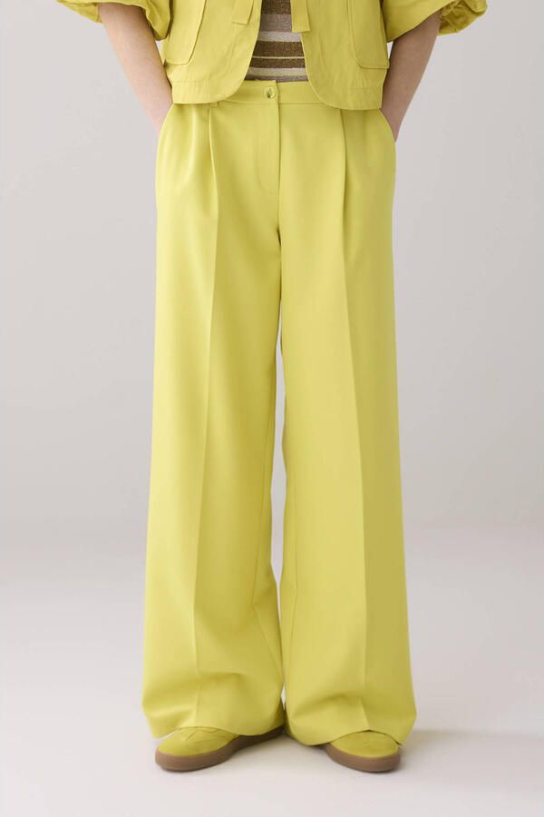 Summum wide leg pantalon geel