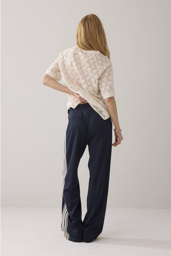 Summum wide leg regular waist broek donkerblauw - Foto 2
