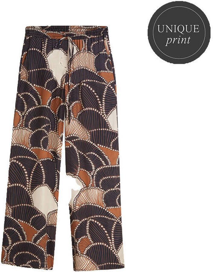 Summum wide leg regular waist broek multi