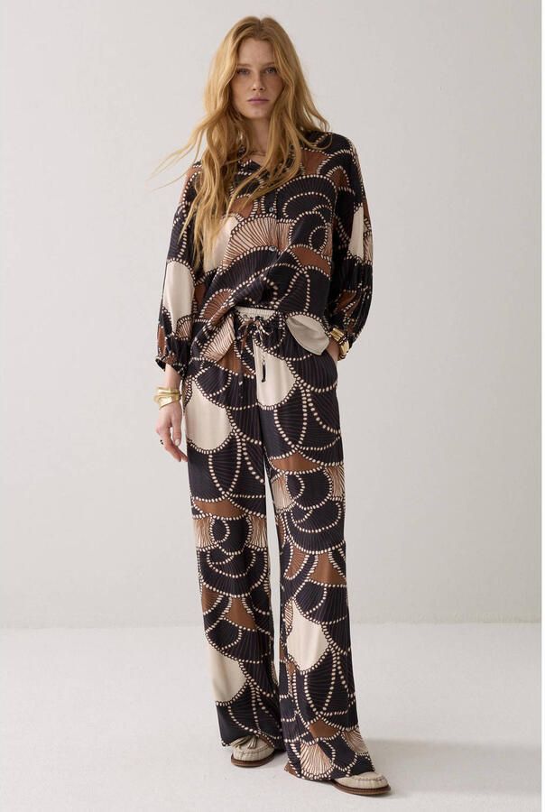 Summum wide leg regular waist broek multi - Foto 3