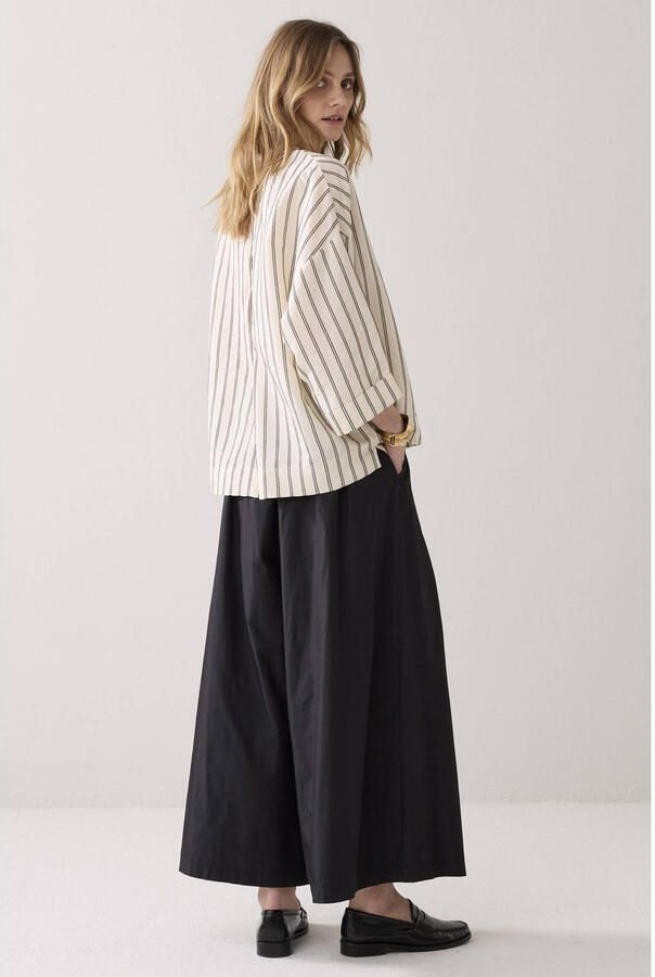Summum wide leg regular waist broek zwart - Foto 2