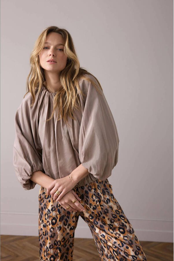 Summum wide leg regular waist casual broek multi