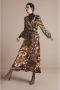Summum Woman overslagjurk met all over print bruin zwart wit - Thumbnail 1