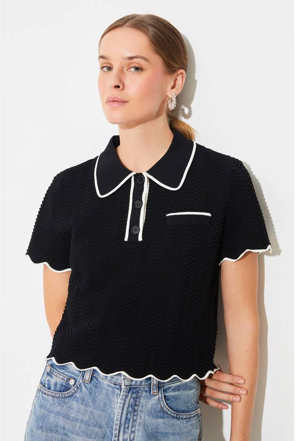 SUNCOO Dames Tops & T-shirts Pikil Zwart - Foto 6