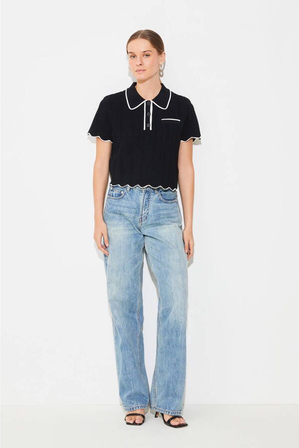 SUNCOO Dames Tops & T-shirts Pikil Zwart - Foto 5