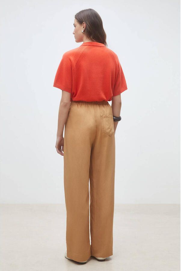 Suncoo wide leg broek camel - Foto 2