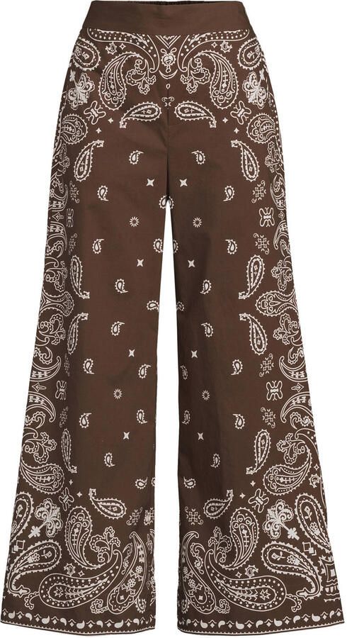 Suncoo wide leg high waist broek met paisley print bruin - Foto 8
