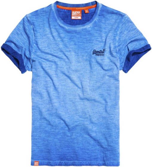 Superdry gemêleerd slim fit T-shirt Low Roller blauw