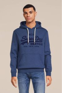 Superdry hoodie TONAL VL met printopdruk bright blue marl