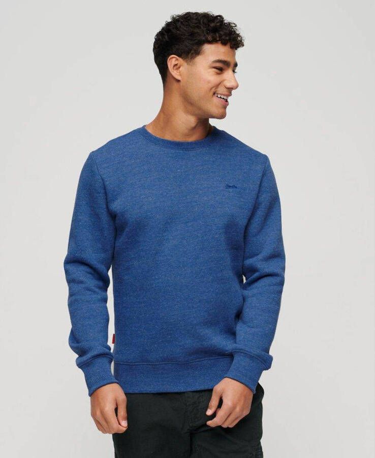 Superdry sweater Essential logo met logo midwest blue marl