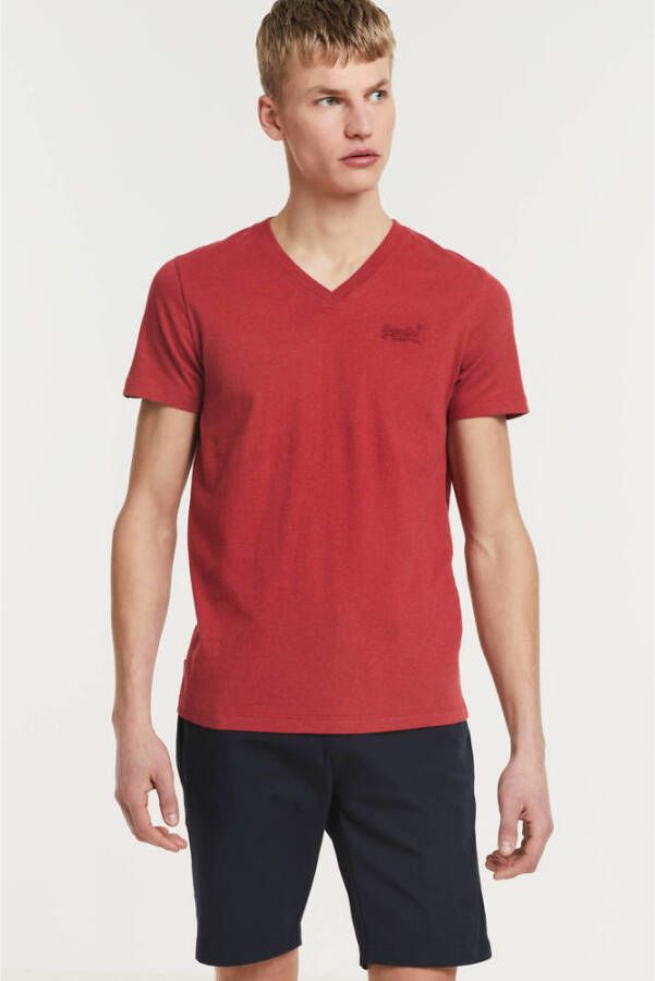 Superdry gemêleerd T-shirt van biologisch katoen hike red marl