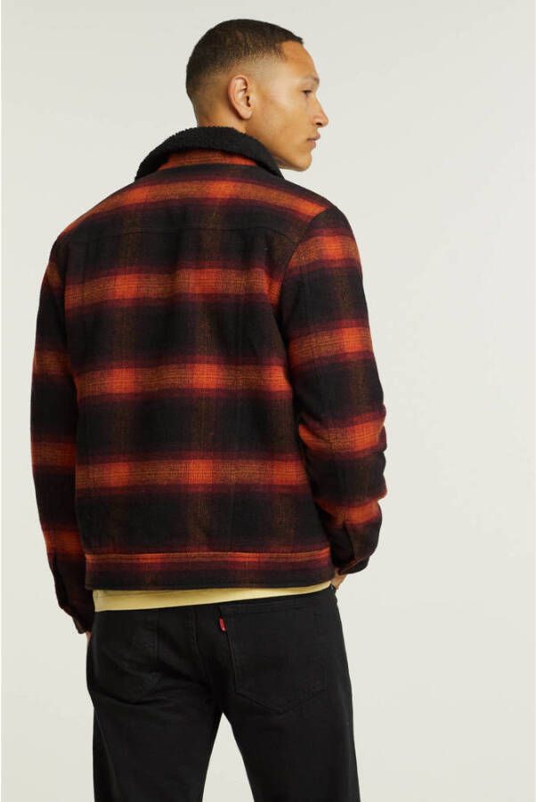 Superdry geruite jack 4uu redwood ombre
