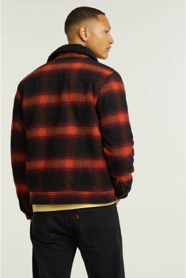 Superdry geruite jack 4uu-redwood ombre