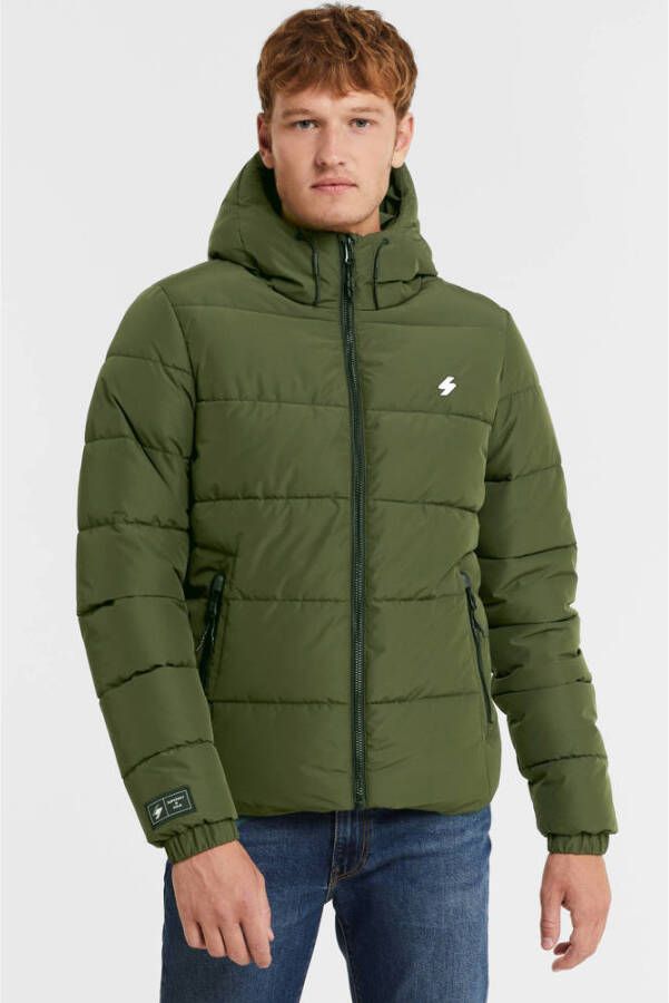 Superdry Hooded Sports Puffer Jas Heren