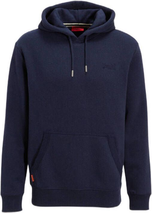 Superdry hoodie Essential logo met logo navy marl
